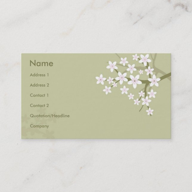 Tarjeta De Visita Estilo floral (Anverso)