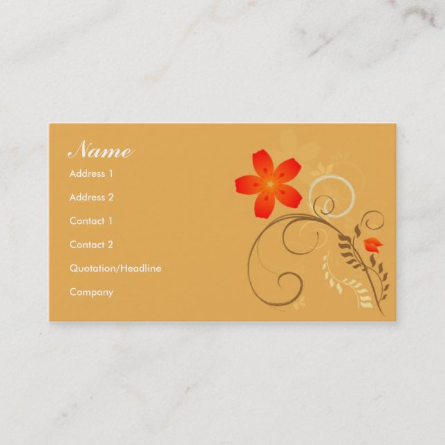 Tarjeta De Visita Estilo floral (Anverso)