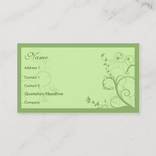 Tarjeta De Visita Estilo floral (Anverso)