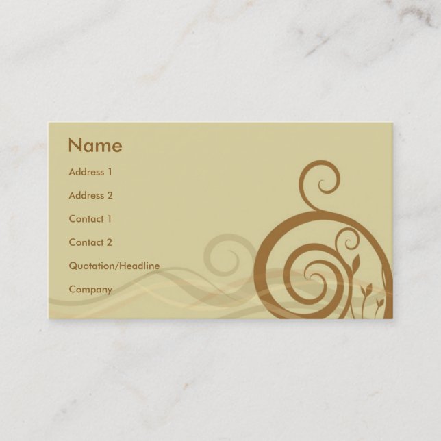 Tarjeta De Visita Estilo floral (Anverso)