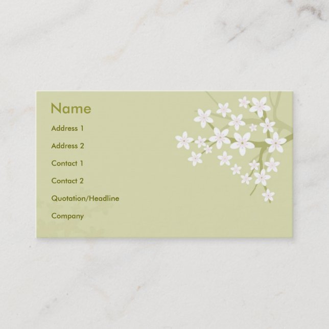 Tarjeta De Visita Estilo floral (Anverso)