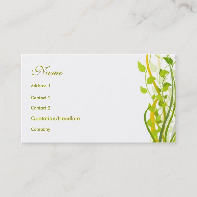 Tarjeta De Visita Estilo floral (Anverso)