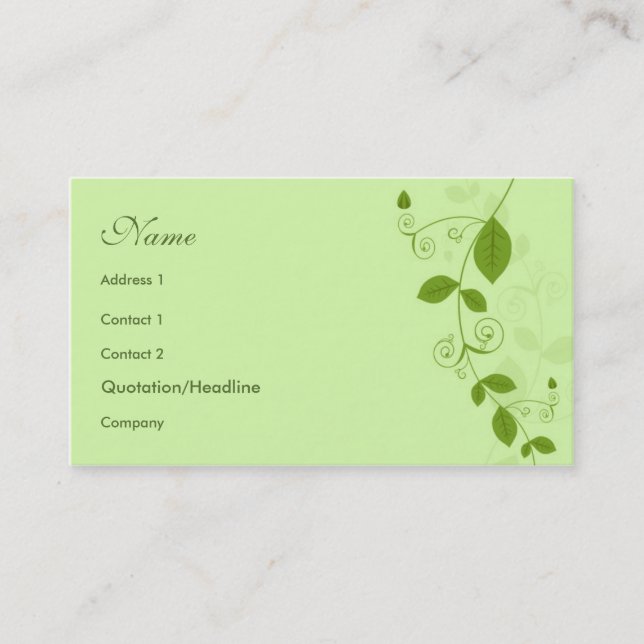 Tarjeta De Visita Estilo floral (Anverso)