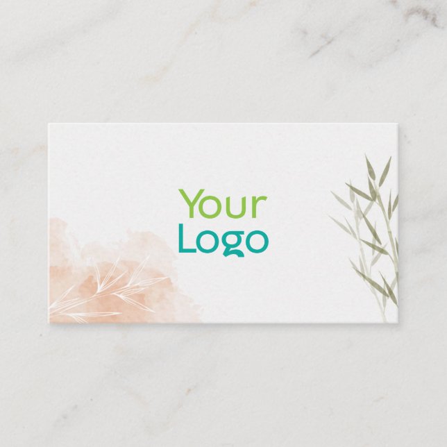 Tarjeta De Visita Estilo floral de bambú mínimo (Anverso)