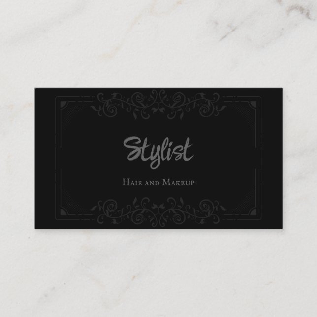 Tarjeta de visita estilo Gótica Damask de Francia (Anverso)