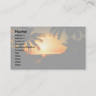 Tarjeta De Visita Estilo Hawaii de la isla