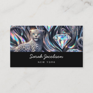 Tarjeta De Visita Estilo Iridescente de Ópalo de Lujo Posh