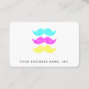 Tarjeta De Visita Estilo Letterpress CMY Mustaches Euro