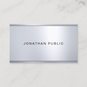 Tarjeta De Visita Estilo metálico plateado Elegante Plantilla Glam m