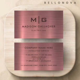 Tarjeta De Visita Estilo metálico profesional rosa púrpura personali