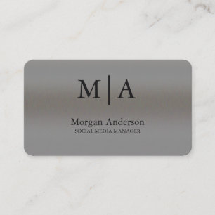 Tarjeta De Visita Estilo Metalizado plateado minimalista Profesional