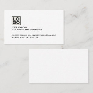 Tarjeta De Visita Estilo minimalista blanco claro limpio