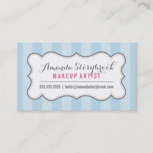 Tarjeta De Visita ESTILO MODERNO DE rayas VINTAGE elegante gris azul