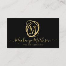 Estilo Monograma Black Gold Script