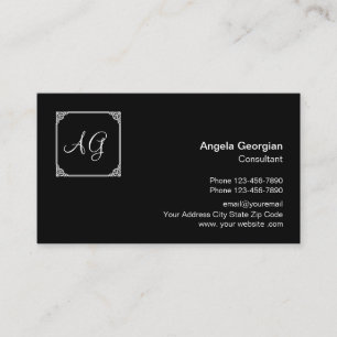 Tarjeta De Visita Estilo monograma profesional de negocios clásico