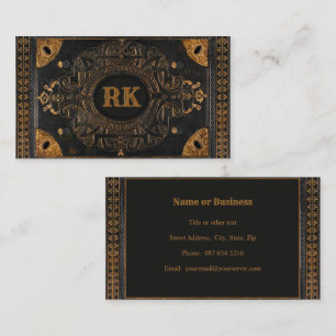 Tarjeta De Visita Estilo Ornamental Antiguo con sus iniciales