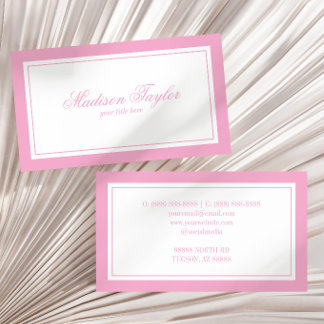 Tarjeta De Visita Estilo personalizado vintage rosa blanco dinero an