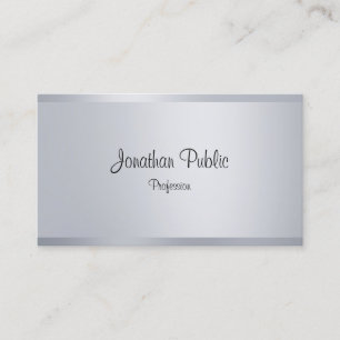 Tarjeta De Visita Estilo Plateado De Moda Elegante Guión De Escritur