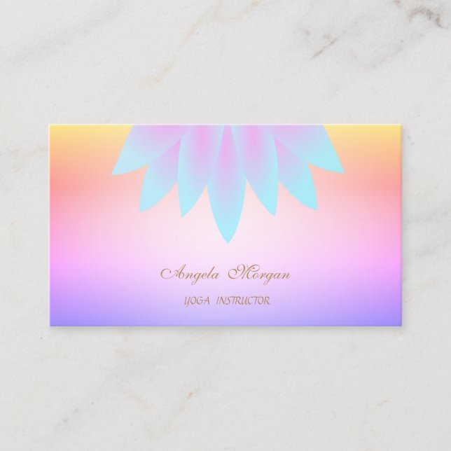 Tarjeta De Visita Estilo Profesional Lotus Flower Ombre (Anverso)