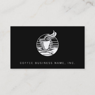 Tarjeta De Visita Estilo retro del logotipo del ilustracion del café