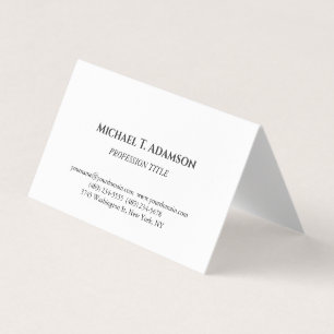 Tarjeta De Visita Estilo Retro Elegante Sencillo Blanco & Negro
