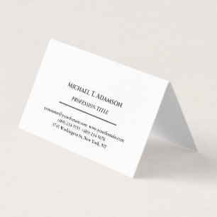 Tarjeta De Visita Estilo Retro Elegante Sencillo Blanco & Negro