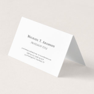 Tarjeta De Visita Estilo Retro Elegante Sencillo Blanco & Negro