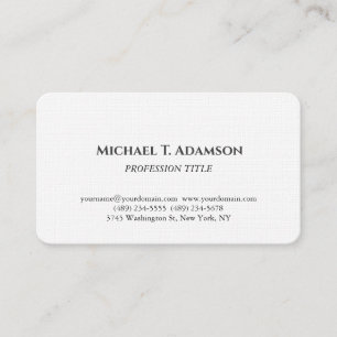 Tarjeta De Visita Estilo Retro Elegante Sencillo Blanco & Negro