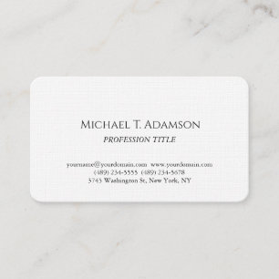 Tarjeta De Visita Estilo Retro Elegante Sencillo Blanco & Negro