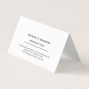 Tarjeta De Visita Estilo Retro Elegante Sencillo Blanco & Negro