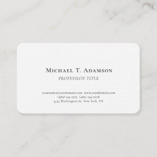 Tarjeta De Visita Estilo Retro Elegante Sencillo Blanco y Negro