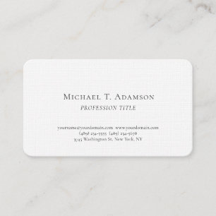 Tarjeta De Visita Estilo Retro Elegante Sencillo Blanco y Negro