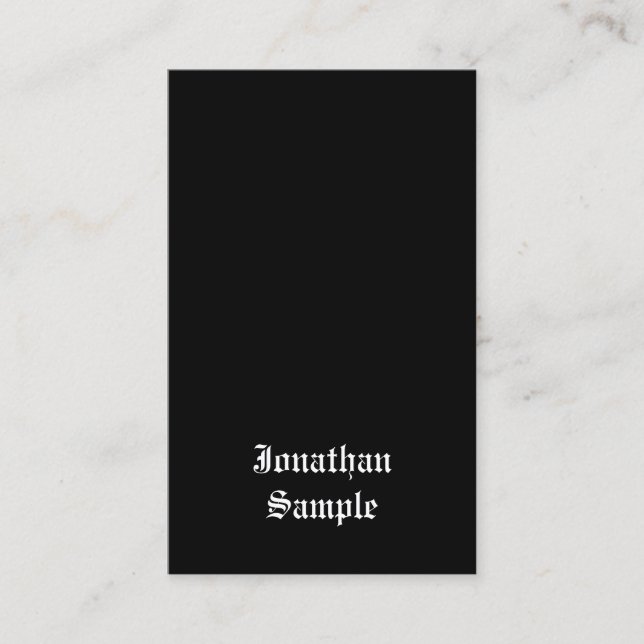 Tarjeta De Visita Estilo retro manuscrito blanco negro blanco (Anverso)