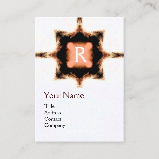Tarjeta De Visita ESTILO ROJO ROJO ROJO PLAZA MONOGRAMA Blanco (Anverso)