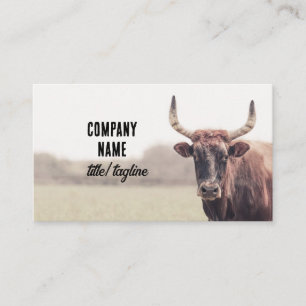 Tarjeta De Visita estilo rústico rústico vintage de vaca