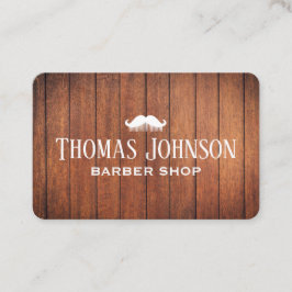 Tarjeta De Visita Estilo rústico tienda de Barbería de madera