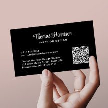 Estilo Script Profesional Código QR Negro