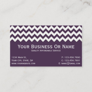 Tarjeta De Visita Estilo Único Acai Violeta Purpura Zigzag