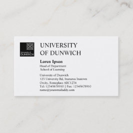 Tarjeta De Visita Estilo universitario - Blanco y negro