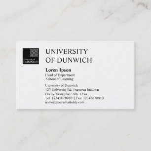 Tarjeta De Visita Estilo universitario - Blanco y negro