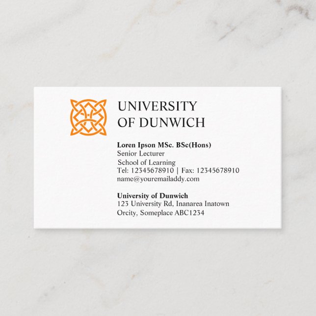 Tarjeta De Visita Estilo universitario v2 (Anverso)