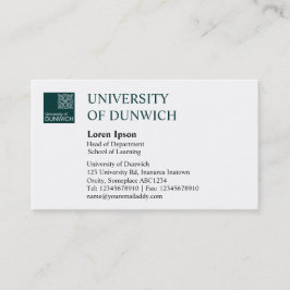 Tarjeta De Visita Estilo universitario - Verde oscuro