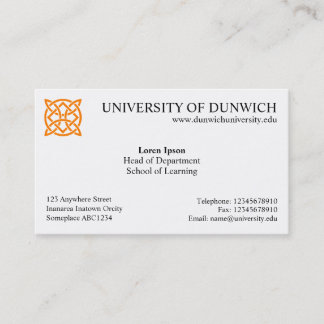 Tarjeta De Visita Estilo v4 de la universidad