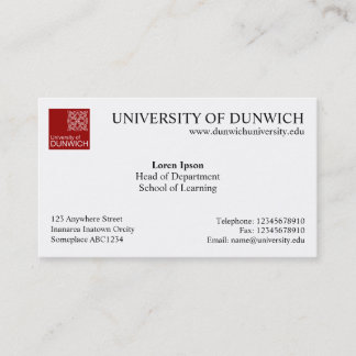 Tarjeta De Visita Estilo v4 de la universidad