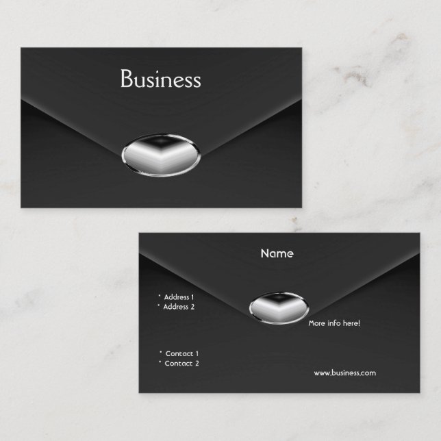Tarjeta De Visita Estilo Zizzago Black faux Velvet Envelope (Anverso / Reverso)