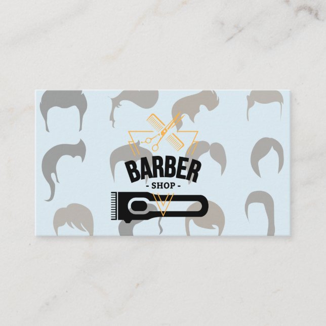 Tarjeta De Visita Estilos de cabello para hombres y mujeres | Barber (Anverso)