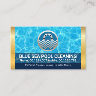 Tarjeta De Visita Estilosas gafas de oro en agua de piscina