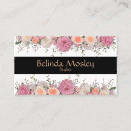 Tarjeta De Visita Estiloso Bouquet floral con aroma rosa