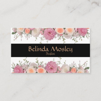 Tarjeta De Visita Estiloso Bouquet floral con aroma rosa