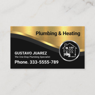 Tarjeta De Visita Estiloso Lujoso Curva Onda Grifo Dorado